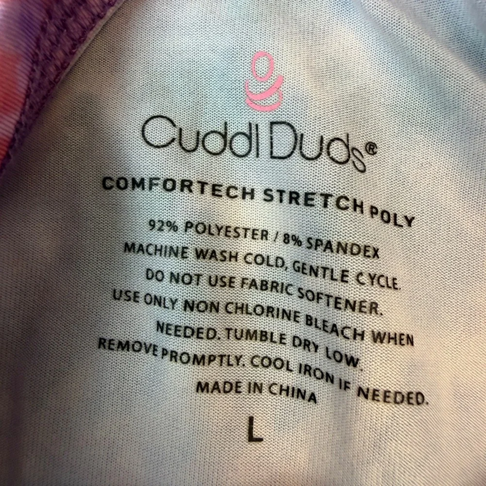 Cuddl Duds Base Layer Set Girls Large Multicolor Tie Dye Comfortech Pajamas 2pk